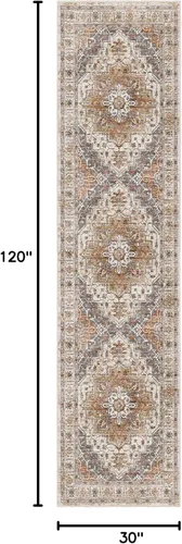 Miniatura 407 de Madane Tapete lavable de 2 x 10 pies para pasillo, cocina, recibidor, clásico, suave, antideslizante para interiores, casa de campo, baño, sala