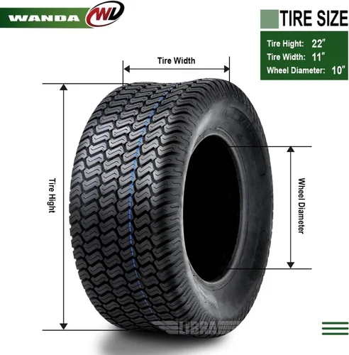 Miniatura 3 de WANDA 22 x 11 – 10, 22 x 11 x 10 pulgadas, neumático para corta césped de 5 capas para vehículo de jardinería con garantía - 13045