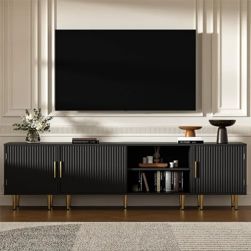 Housoul Soporte de TV de 71 pulgadas para TV de 50/60/70/80 pulgadas, soporte de TV moderno para TV de 75 pulgadas, centro de entretenimiento para