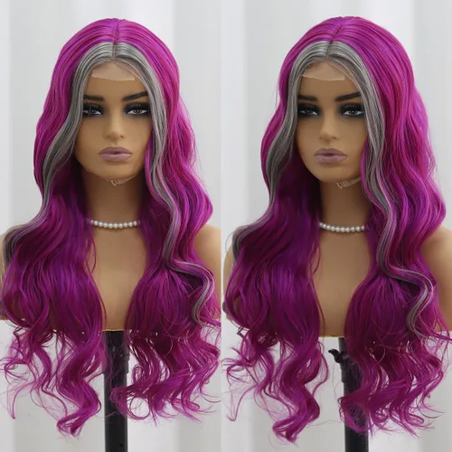 Miniatura 11 de Pelucas para mujeres negras, pelucas de encaje frontal de 13x6 Water Wave, pelucas sintéticas HD con encaje frontal, línea capilar natural