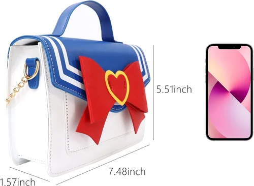 Miniatura 2 de PROCOS Bolsos de mujer Kawaii Anime Sailor Cosplay PU Bolso de cuero PU Cadena de lazo bandolera Bolso bandolera Bolso bandolera