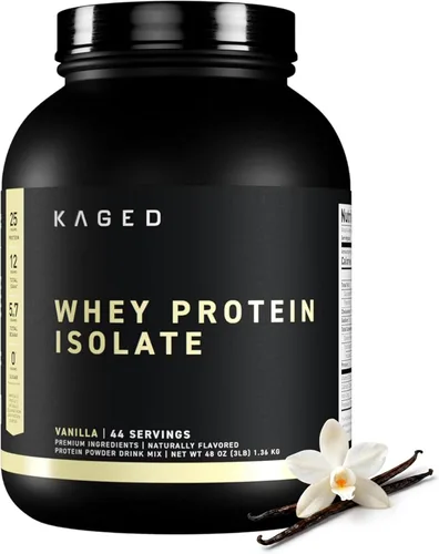 Miniatura 11 de Kaged Proteína de suero aislado Elite en polvo Vainilla Mezcla de suero, caseína y proteína de leche Bebida para recuperación después