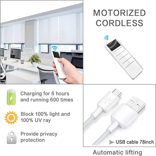 Miniatura 3 de Persianas blackout enrollables personalizadas simples y elegantes, para ventanas, puertas, puertas francesas, ahorro de energía, protección UV