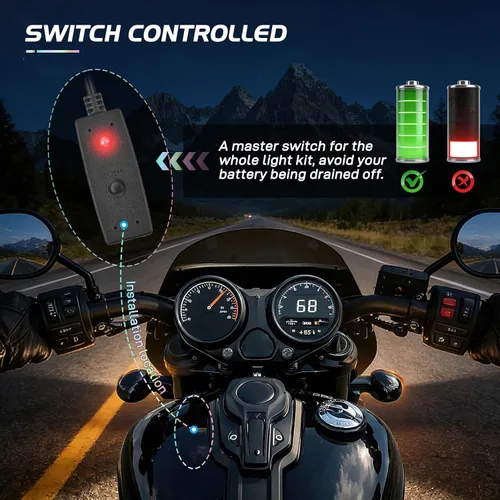 Miniatura 8 de Nilight - TL-35 Kit de luces LED RGB para motocicleta, 12 piezas, impermeable, multicolor, lámpara de luces de atmósfera con controles remotos