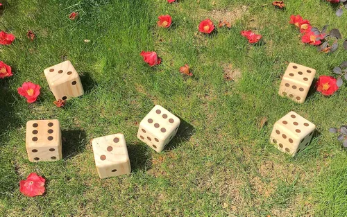 Miniatura 6 de Juego de dados gigantes de madera para patio, juegos de césped al aire libre para adultos y familia, madera de pino maciza de 3.5 pulgadas, juego