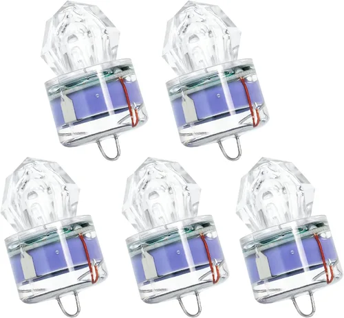Miniatura 13 de BLUEWING Luces LED de pesca de diamante, luces de caída profunda, intermitente subacuático, activación de agua, señuelos de pesca con iluminación