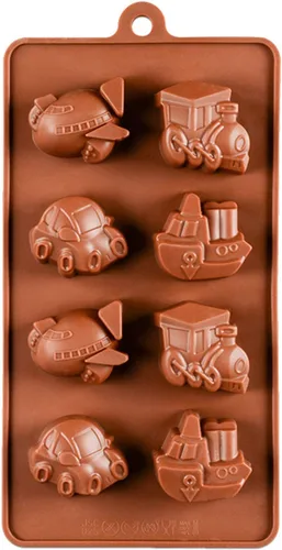 Miniatura 8 de Joyeee 2 moldes de silicona 3D antiadherentes para dulces, vehículos caseros, galletas, jabón, vela, crayón, yeso, arcilla polimérica, bandeja