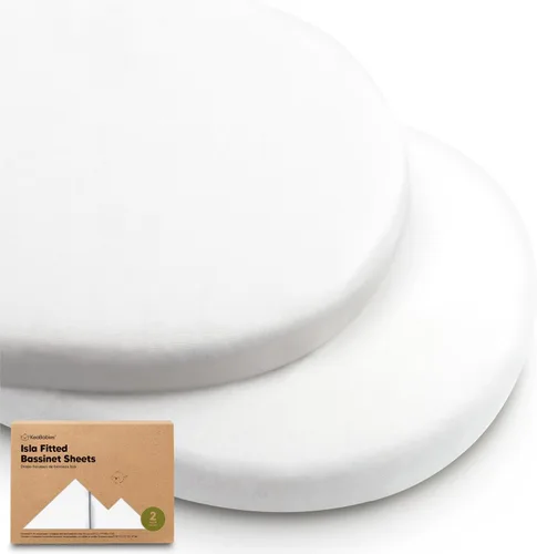 Miniatura 10 de Paquete de 2 sábanas de moisés para bebé niña y niño - 33x17 viscosa derivada de bambú, sábanas ajustables para colchón de moisés junto a la cama