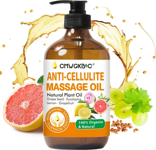 Aceite de masaje anticelulítico para terapia de masaje, aceite corporal para tensar la piel y eliminar la celulitis en muslos y glúteos, aceite de