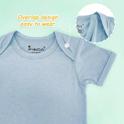 Miniatura 62 de Jimonda Body de rayón de bambú de manga corta para bebés, niños y niñas, trajes suaves para recién nacidos