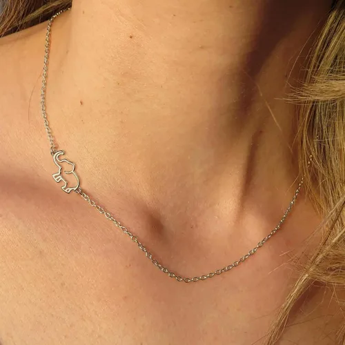 Miniatura 2 de EVER FAITH Gargantilla de plata de ley 925 con diseño de lado y cadena ajustable para mujeres y niñas