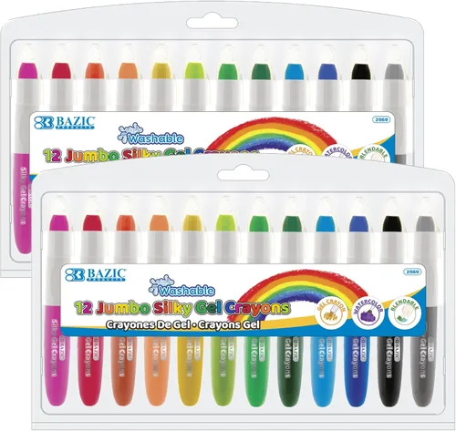 Miniatura 10 de BAZIC PRODUCTS Crayones de gel sedosos, 12 colores, lavables