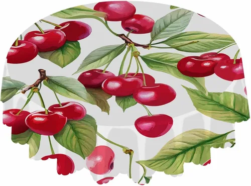 Miniatura 8 de IBILIU Mantel redondo de lunares blancos, color negro, mantel redondo lavable para cocina, hogar, comedor, fiesta, 60 pulgadas Yxb-004