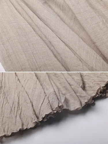 Miniatura 56 de OCHENTA Falda larga de lino y algodón bohemio para mujeres y niñas para vacaciones de verano en la playa