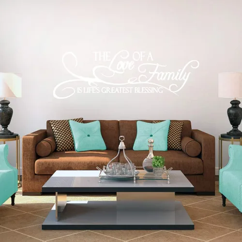 Miniatura 9 de Vinilo decorativo de pared The Love of A Family, pared de habitación familiar, sala de estar, cita de pared de la familia es la mayor bendición