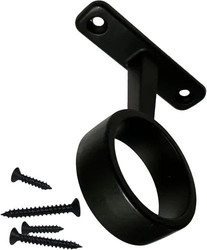 Miniatura 10 de Barra redonda resistente para armario de 48 pulgadas de diámetro, 1.22 pulgadas de diámetro, poste de ropa negro, 1 paquete