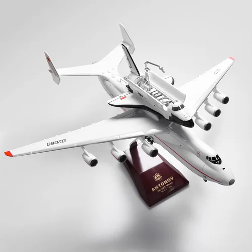 Miniatura 7 de Escala 1:200 An-225 ANTONOV que lleva con espacialeshuttle BURAN Resina Aviones Modelo Diecast para Colección