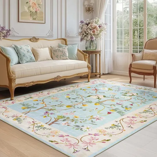 Miniatura 25 de Jinchan Alfombra Floral de Pasillo, 2x5, Alfombras Antideslizantes Lavables a Máquina, Alfombra Suave de Pelo Bajo para Pasillo, Resistente a