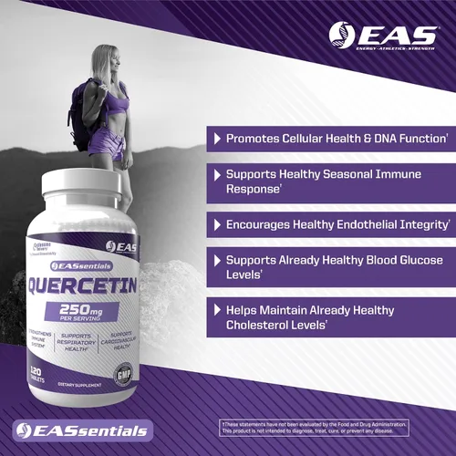 Miniatura 3 de EAS Quercetina 250mg Salud cardíaca y respiratoria Apoya la respuesta inmune Sin gluten, sin OGM Mejor absorción con entrega de ciclosoma