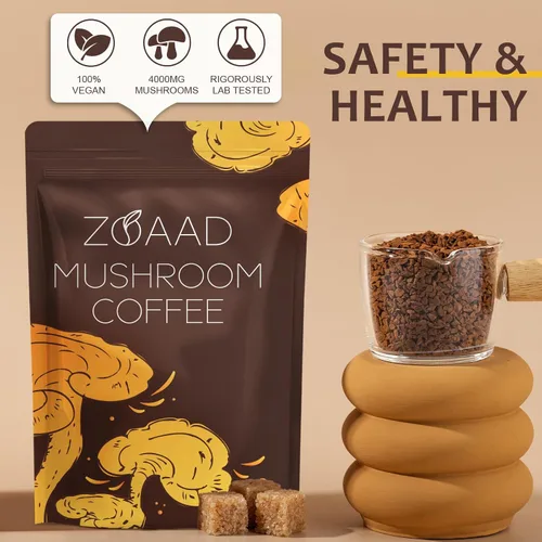 Miniatura 5 de Café de hongos, 6 hongos orgánicos con melena de león y café Cordyceps para energía sostenida, enfoque mental, digestión y apoyo inmunológico, café