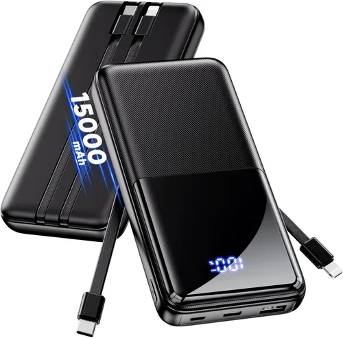 Miniatura 9 de Cargador portátil de batería de 20000 mAh, 22.5 W, cable integrado de carga rápida, cargador de teléfono portátil para iPhone, todos los modelos