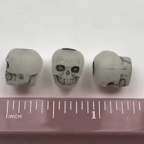 Miniatura 4 de Cuentas de calavera Nightglow Antiqued Gran Agujero Pony Perlas hechas en Estados Unidos, Oro (B07584)