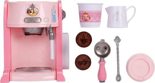 Miniatura 5 de Disney Princess Style Collection - Máquina de café expreso de juguete para niños, cafetera para jugar, accesorios de cocina, regalo para niñas