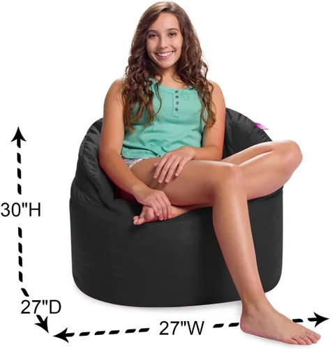 Miniatura 3 de Posh Creations Sonoma - Tumbona para niños y adolescentes, puf grande para salas de estar, dormitorios y sótanos, grande, color negro