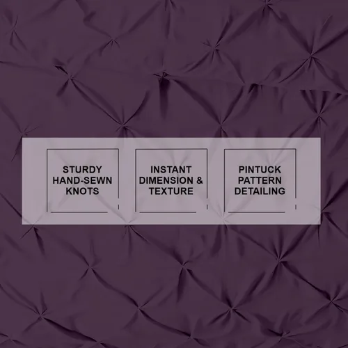 Miniatura 22 de Kotton Culture 1 Pc Twin/Twin XL Size Pinch Pleated - Pintuck Duvet Cover Only - 100% Egyptian Cotton Sateen -1000 TC Luxury Comforter Cover-Zipper