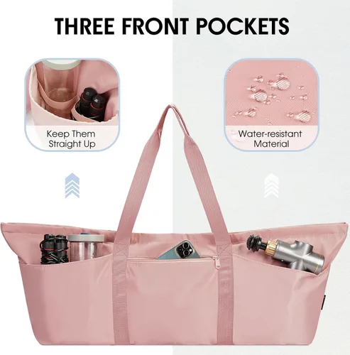 Miniatura 6 de Bolsa grande para esterilla de yoga con compartimento para zapatos y bolsillo impermeable, bolsa de gimnasio para pilates con soporte para esterilla
