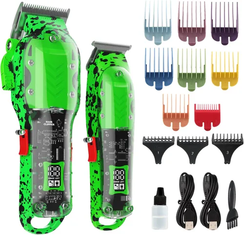 Miniatura 14 de Cortadora de pelo profesional para hombres, kit de peluquería inalámbrico para cortar y arreglar el cabello, juego de cortapelos para corte de pelo