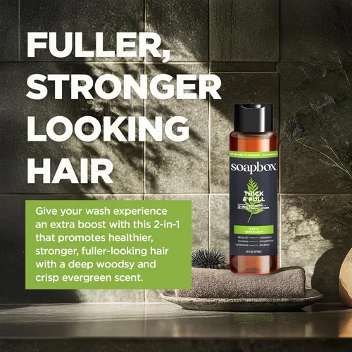 Miniatura 4 de Soapbox Paquete variado de champú y acondicionador 2 en 1 para hombre, 1 cuidado del cuero cabelludo y 1 grueso y completo, ingredientes limpios