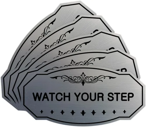 Miniatura 53 de Signs ByLITA Victorian Watch Your Step - Letrero de pared o puerta Material duradero y fácil instalación Señalización de seguridad (negro)