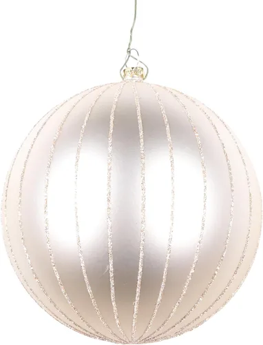Vickerman Adorno navideño de bola de avena mate con purpurina de 5 pulgadas. Incluye 4 piezas por bolsa.