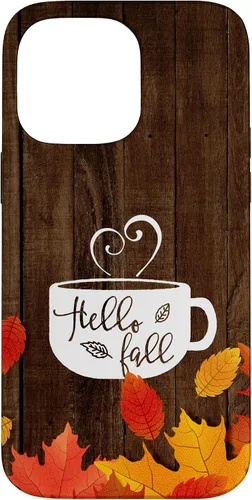 Miniatura 21 de Hello Fall - Taza de café para iPhone 16, diseño de hojas de otoño
