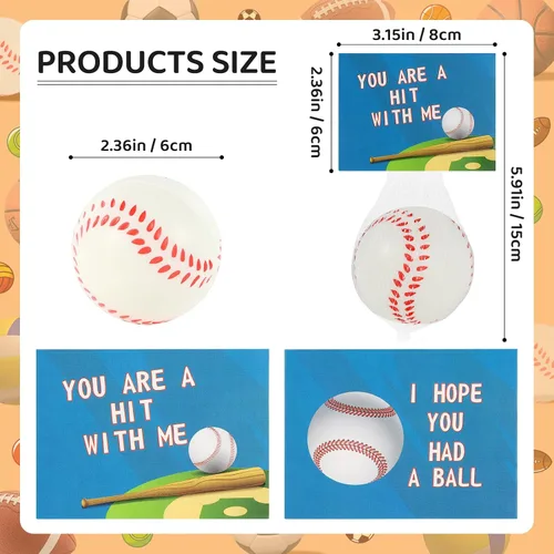 Miniatura 4 de LiYiQ 24 piezas de recuerdos de fiesta de béisbol 2.36 pulgadas pelotas de estrés de béisbol recuerdos de cumpleaños de béisbol pelotas de espuma
