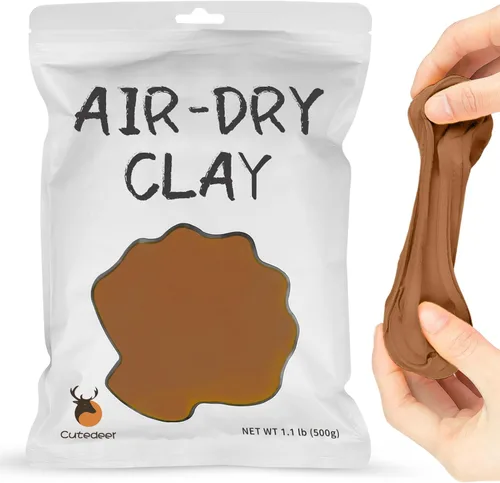 Miniatura 12 de Cutedeer Arcilla Gris que Seca al Aire, Arcilla de Modelado de Espuma de 1.1 lb, Suave y Blanda para Moldear para Niños y Adultos, Suministros