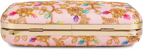 Miniatura 3 de LONGING TO BUY Embrague de caja de diseño hecho a mano para mujeres, embrague bordado Zari para mujeresembrague de mano para mujeres