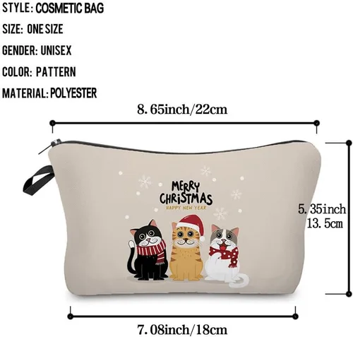 Miniatura 4 de Bolsa de maquillaje de viaje para gatos, organizador de cosméticos de gatos de dibujos animados, bolsas de maquillaje divertidas, regalos Gato