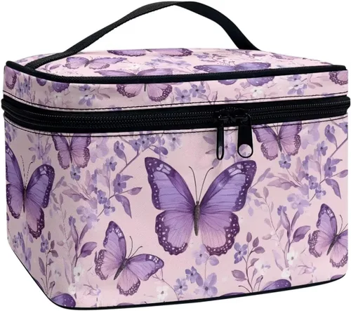 Miniatura 33 de doginthehole Bolsa de maquillaje, bolsa de cosméticos de viaje, bolsa de aseo portátil grande, organizador de accesorios para mujeres y niñas