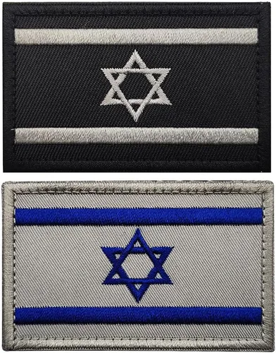 Miniatura 12 de 2 parches de bandera de Israel para coser en bordado, insignias tácticas israelíes de IL, emblema militar de moral militar, parches de gancho