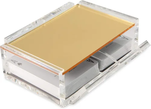 Miniatura 9 de La Canasta - Juego de bandeja para cartas con 2 barajas de cartas en caja acrílica con tapa deslizante y base giratoria, mantiene la pila de cartas