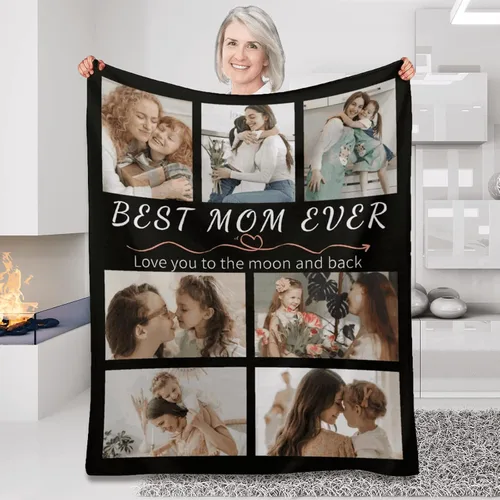 Miniatura 16 de Manta personalizada para el mejor papá, regalos personalizados para hombres, mantas personalizadas con fotos, texto para papá, marido, familia