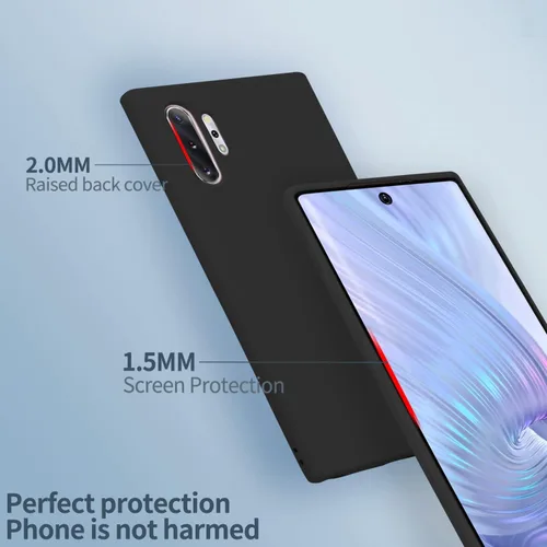 Miniatura 3 de Funda para Galaxy Note 10 Plus, silicona líquida, delgada, suave, TPU, protección de cuerpo completo, a prueba de golpes, para Galaxy Note 10 Plus