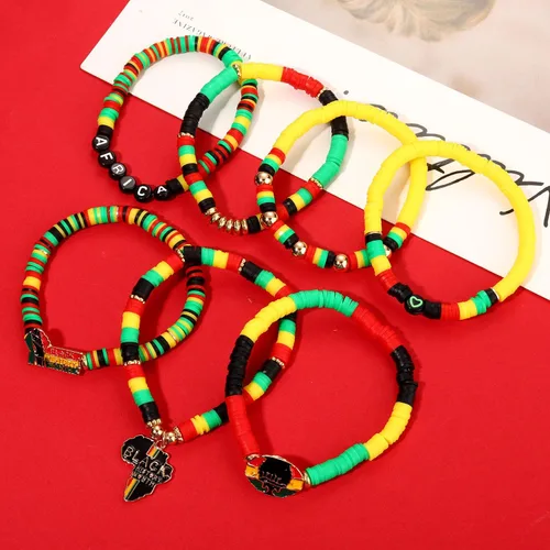 Miniatura 141 de Surfer Heishi - Pulseras apilables para mujer, apilables, de vinilo arcoíris, disco de arcilla, pulseras elásticas para la amistad, joyería bohemia