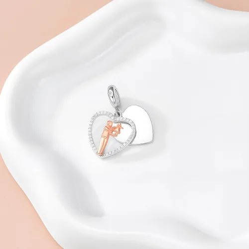 Miniatura 230 de PROESS Dije para padre, madre e hija, pulsera de plata de ley para pulseras, regalos de cumpleaños, día de San Valentín, para hija, madre, amante
