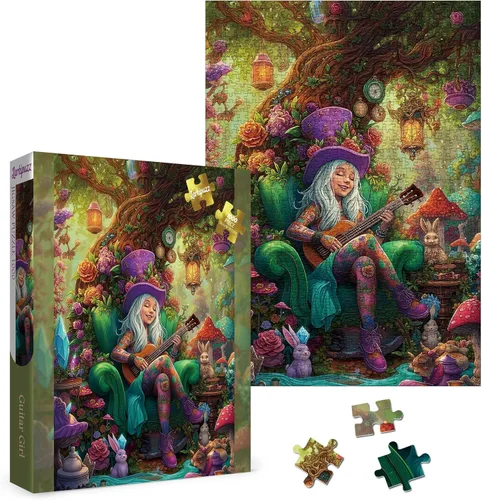 Miniatura 10 de Bonitos rompecabezas de hadas de flores para adultos, 1000 piezas, coloridos rompecabezas florales de plantas de primavera, rompecabezas escénico