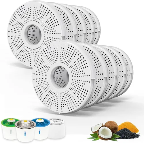 Paquete de 10 filtros, compatibles con fuentes de flores Catit para gatos de repuesto