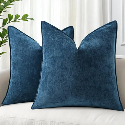Miniatura 22 de decorUhome - Fundas de Cojín para Sofá 16x16 pulgadas Set de 2, Decorativas Suaves Euro Neutras de Felpilla con Diseño Elegante, Aqua Haze