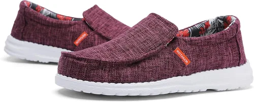 Miniatura 7 de ROTJACM Zapatos casuales de tela para mujer, zapatos de lona cómodos y anchos con puntera tipo mocasín, ligeros, zapatos para caminar al aire libre